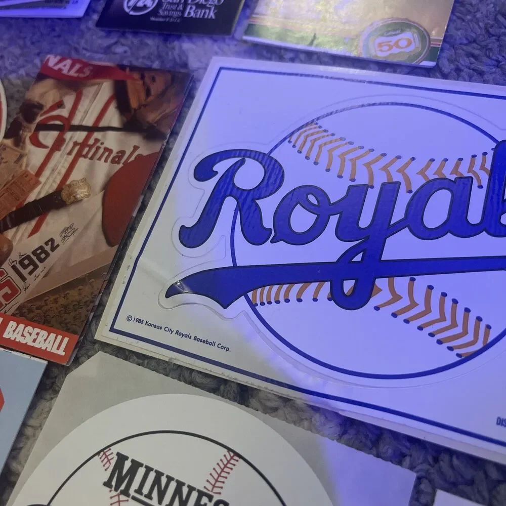 Rare MLB 1990 Baseball Team Logo Stickers & Schedule Lot